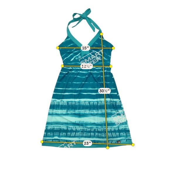 The North Face Echo Lake Halter Dress Turquoise Tie Dye Small Summer Travel - Picture 7 of 13